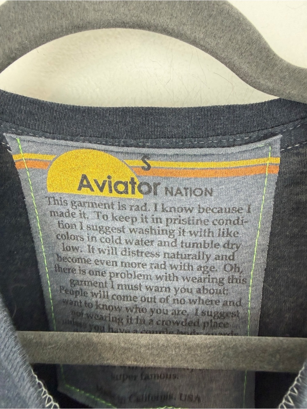 Aviator Nation Blue Short Sleeve Logo Tee Size Small - Picture 3 of 6